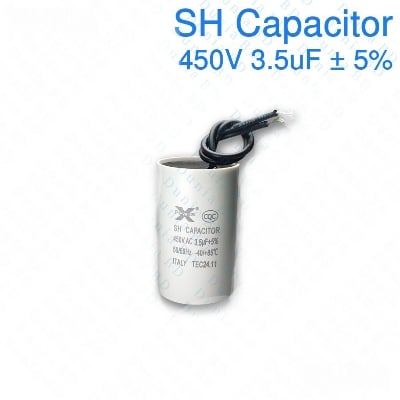 Picture of 3.5uf SH Capacitor 450Volt White for fan motors Fan, micro water pump, cleaning machine Capacitor-3.5uF SH Capacitor