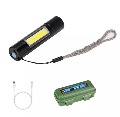 Picture of Rechargeable Flashlights Torch Led Usb Portable Torches 3 Modes Mini Camping Lighting - Charger Light-Multicolor