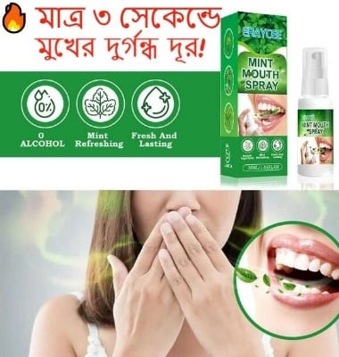 Picture of Instant Oral Fresh Breath Spray Mouth Freshener Mint Flavor-(30ml) Best quality For Mouth-Multicolor