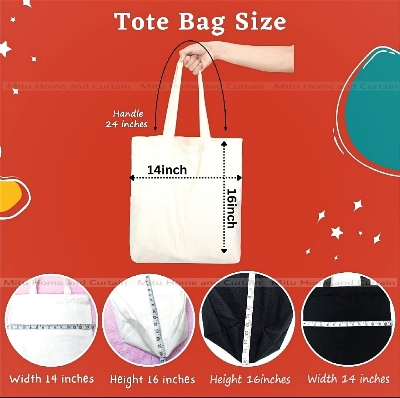 Picture of Customiezely Mood Board design Printed Black and White Canvas Tote Bag with Zipper for Girls-Multicolor
