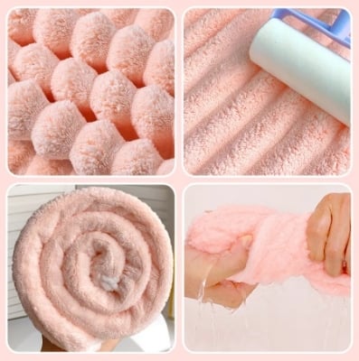 Picture of New Best High quality Magic Shower Cap Soft Microfiber ,Girls Hair Towel Super Absorbent Quick Drying-Multicolor