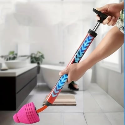 Picture of New 2025 High Pressure Toilet Unblock One Shot, Upgraded Toilet Plunger Kits, High Pressure Air Drain Pipe Plunger, Drain Toilet Clog Remover for Sink Bathroom Kitchen Clogged Pipe (1PCS)-Multicolor