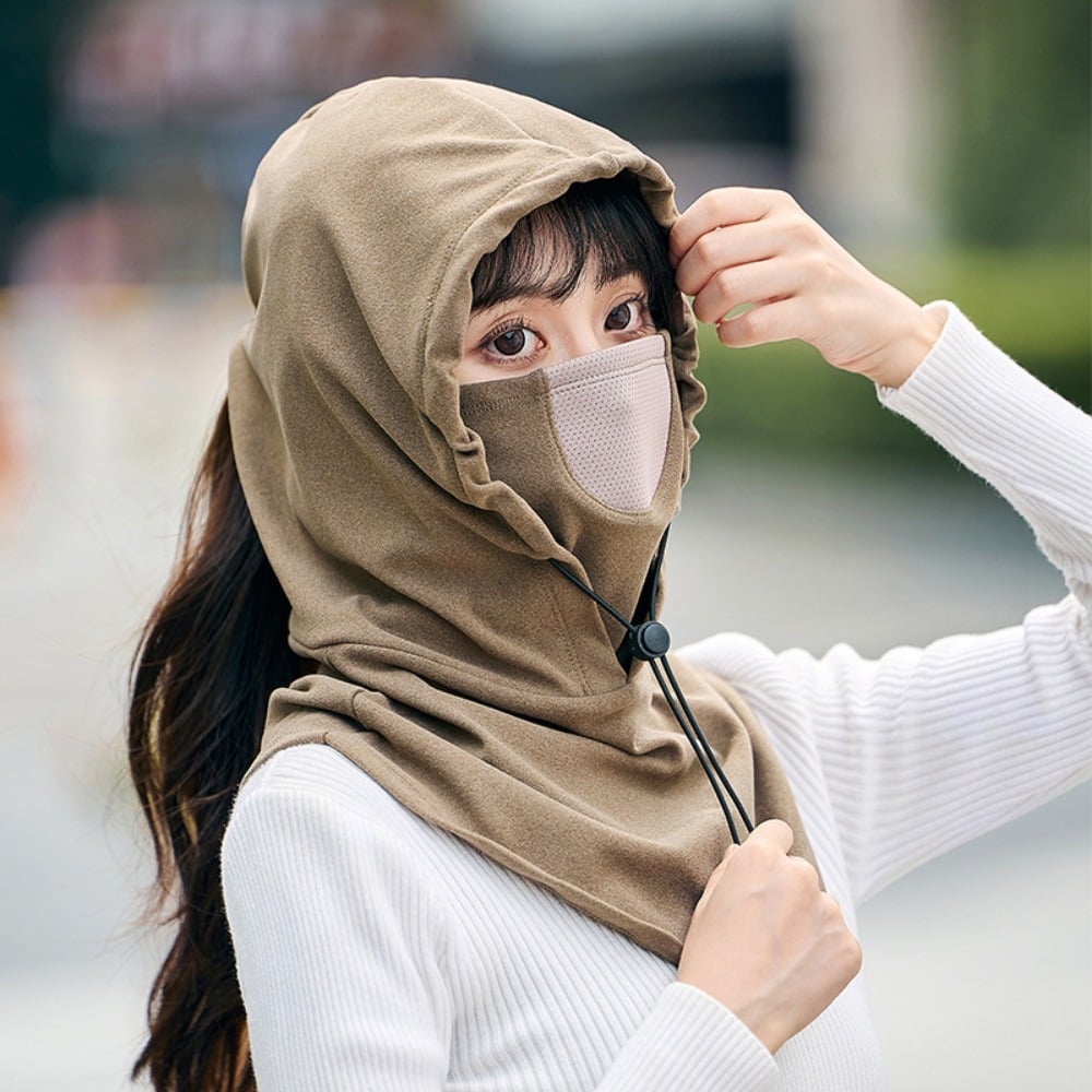 Picture of Windproof Cycling Face Cover With Hat For Winter Bike Hooded Mask With Neck Warmer-Multicolor