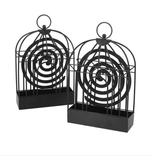 Picture of 1pic Birdcage Shape Iron Mosquito Coil Holder Stand Mosquito Repellent Incense Burner Holder Hanger for Indoor Home Living Room Bedroom Hotel-Coil Holder 1pcs