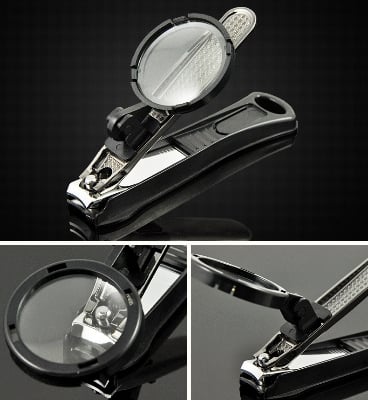 Picture of Nail Clipper, 1PC Carbon Steel Nail Clipper Professional Fingernail Clipper Nail Cutter with Magnifying Glass Safety Clippers Manicure Tool-Nail Cutter