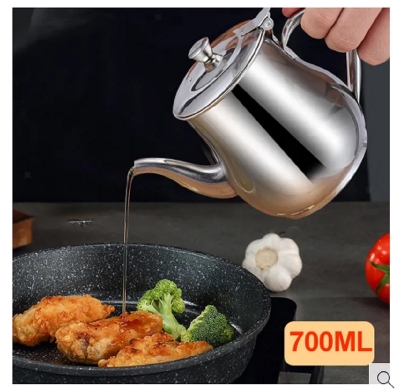 Picture of Stainless Steel Oil Pot Or Use As Tea Kettle Strainer Container Jug-Multicolor