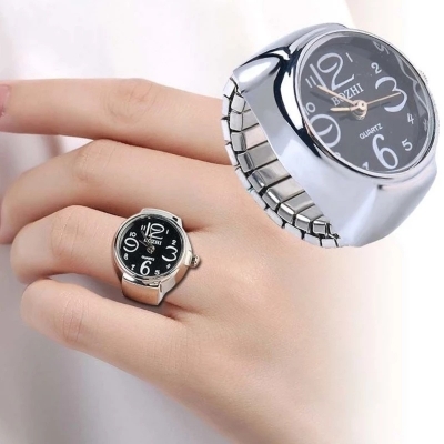 Picture of Vintage punk elastic stretchy quartz watch rings/women man cool finger watch rings/couple fashion watch ring-Multicolor