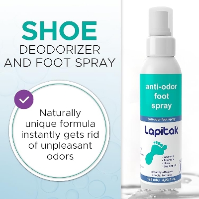 Picture of Shoe Deodorizer and Foot Spray - Shoe Odor Eliminator & Smell Remover for Feet, Shoes & Gym Gear - Shoe Freshener with Allantoin and Tea Tree Oil-Multicolor-One size