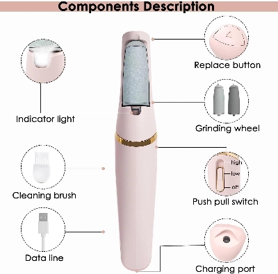 Picture of Electric Foot Callus Removers Rechargeable pedi spin, Portable Electronic Foot File Pedicure Tools-Multicolor