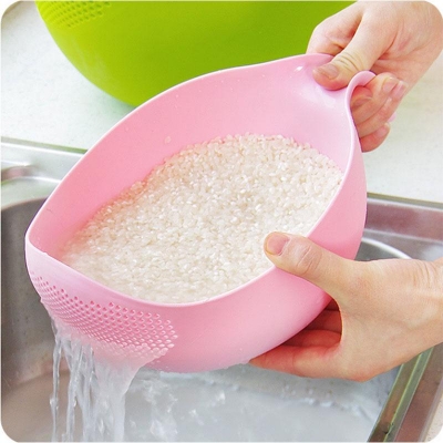 Picture of Plastic Rice Beans Peas Washing Filter Strainer Basket-Multicolor