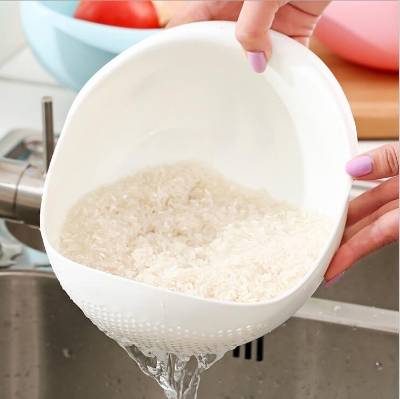 Picture of Plastic Rice Beans Peas Washing Filter Strainer Basket-Multicolor