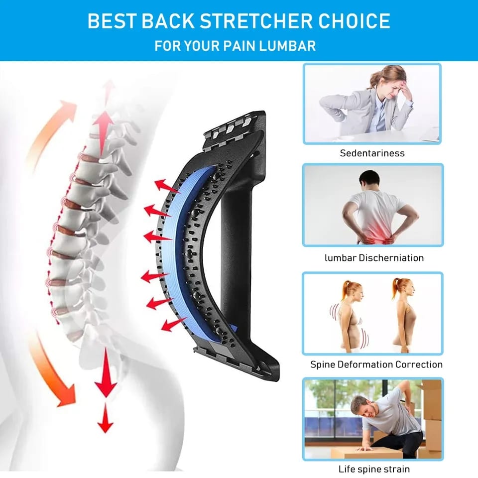 Picture of Back Massage Stretcher Lumbar , Stretching Lumbar Support, Waist Neck Relax Mate Device, Spine Pain Relief-Multicolor