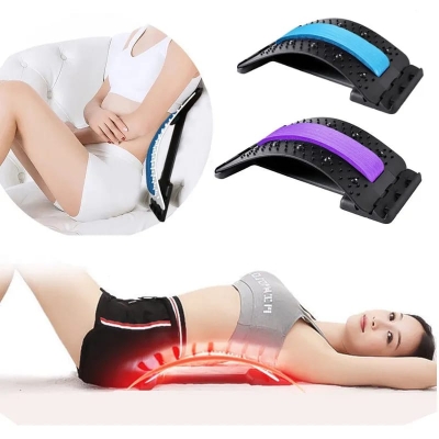 Picture of Back Massage Stretcher Lumbar , Stretching Lumbar Support, Waist Neck Relax Mate Device, Spine Pain Relief-Multicolor