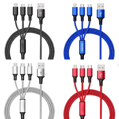 Picture of 3 In 1 Fast Charging USB Charger Cable Fast Charging-Multicolor