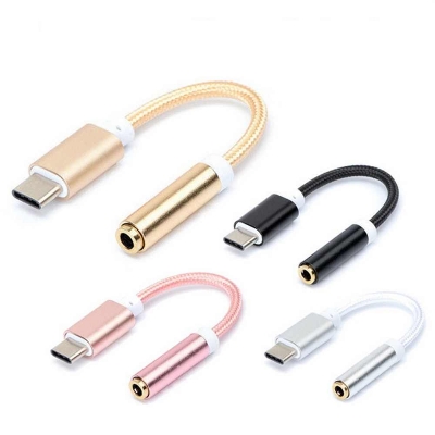 Picture of USB Type-C to 3.5mm Audio Jack Cable Adapter, by Insten Type-C 3.1 Male to 3.5 mm Female Stereo Audio Earphone Headphone Aux Connector For Google Pixel 2/HTC U11/U12+/Huawei P20/Sony Xperia X72,-Multicolor