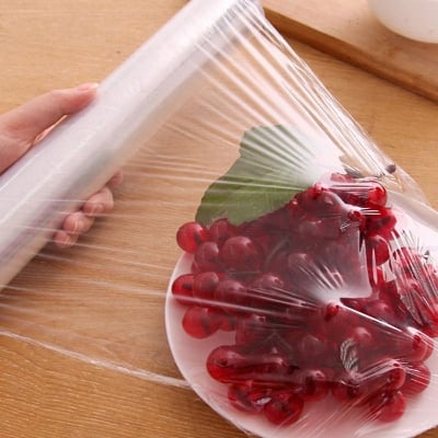 Picture of Fresher Plastic Stretch Wrap Clear Cling Food Grade PE Vinyl Film Plastic Wrapping Paper Roll Ideal food Wrapping paper for Keeping Food Fresh-Multicolor