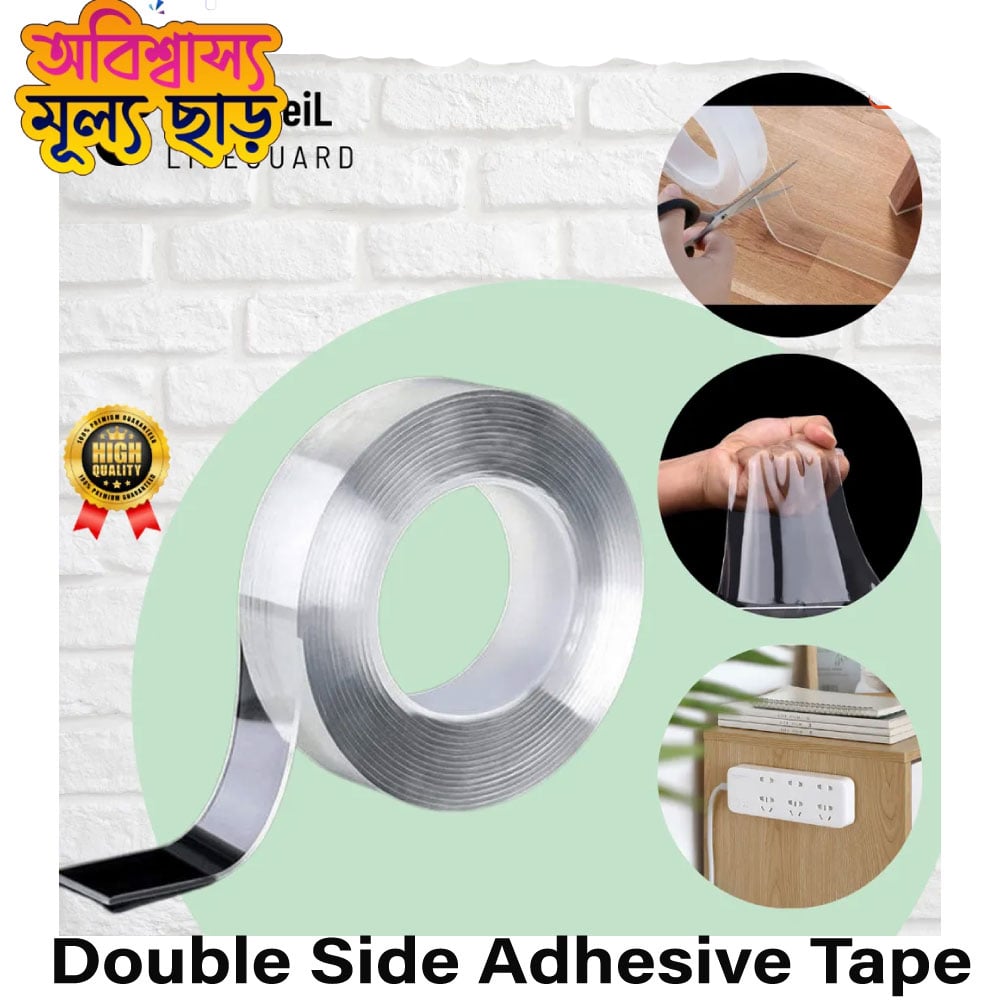 Picture of 3Meter Tape Double Sided Tape Transparent NoTrace Reusable Waterproof Adhesive Tape-Multicolor