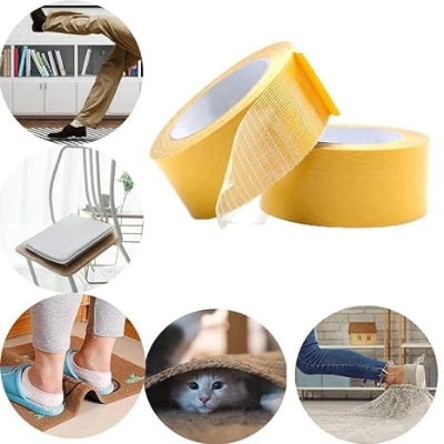 Picture of Cloth Double Sided Tape Adhesive Mesh Double Sided Cloth Tape Yellow High Viscosity 1 Roll-Multicolor