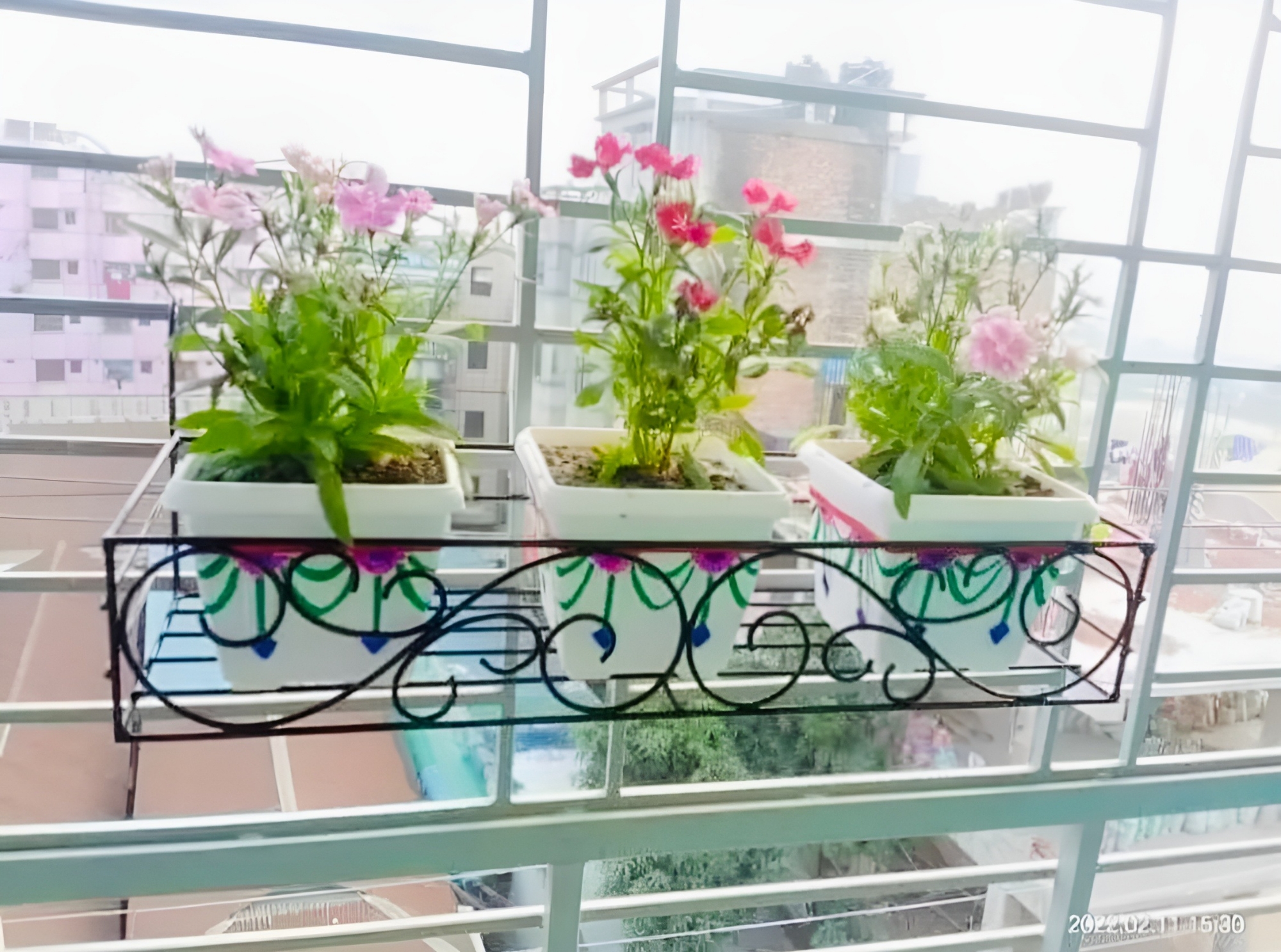 Picture of Planter Stand Flower Pot Stand For Balcony Living Room Outdoor Indoor Grill Rack-26 X 8 X 4 inches-Multicolor