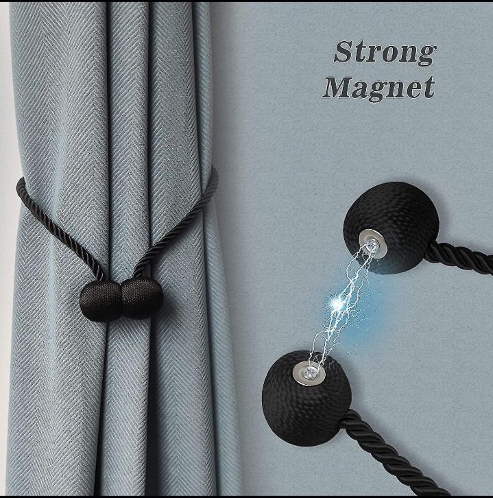 Picture of 1 Pcs Magnetic Curtain Tiebacks / Curtain Clip / Weave Rope Curtain Holders / multicolor Curtain Buckle / Curtain Holdback /Curtain Accessories / European Style Decorative Curtain Holdbacks-Multicolor