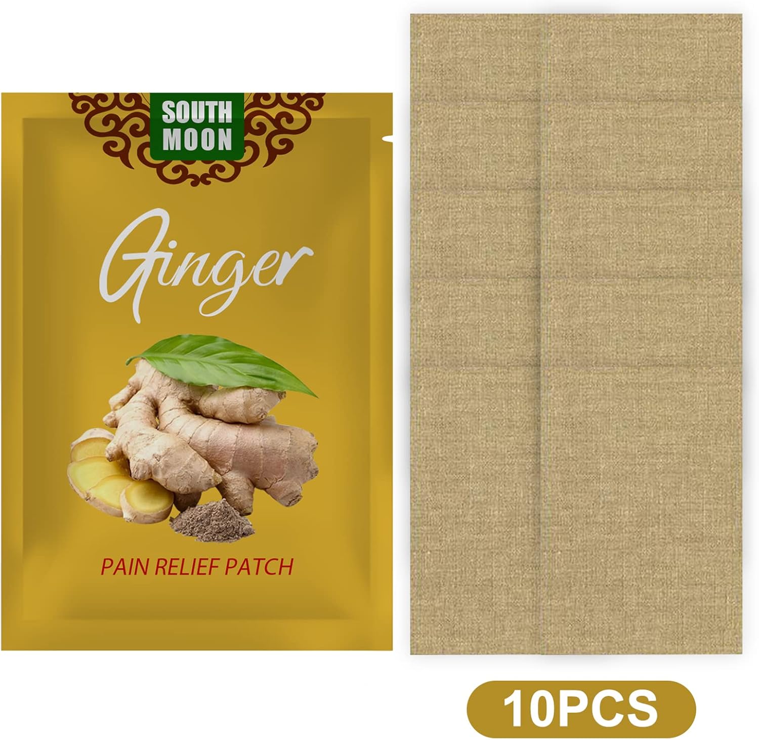 Picture of SOU MOON 10Pcs Lymphatic He ng Ginger Patch Warng Pain Relief Patches Remove Toxin Promote Blood Circulation Knee Pad-Multicolor