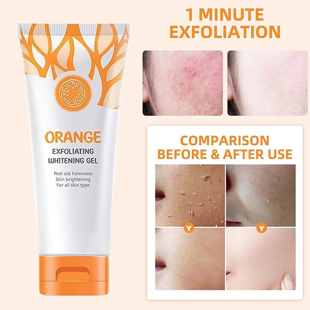Picture of Orange Exfoliating Whitening Gel Brigten Scrub Face Remove Dryness Skin 50g New-Multicolor