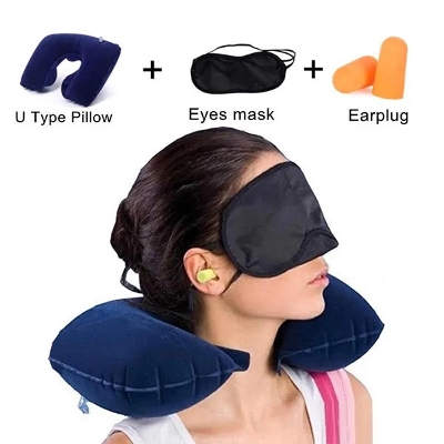 Picture of 3 in 1 Travel (Neck Pillow, Eye Cover, Earplug)-Multicolor