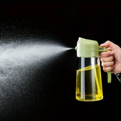 Picture of New 2 in 1 Oil spray bottle Kitchen 500 Ml Oil Bottle For Cooking, Baking, Air Fryer, Salad, Frying, Oil jar- Multicolor