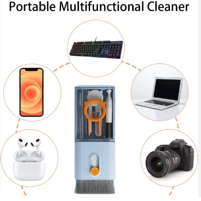 Picture of New 10 in 1 Computer Cleaning Kit Camera Tablet Mobile airbuds keyboard Microfiber Screen Cleaner Tools Earphone Cleaning Brush Keycap Puller Card Taking kit for computer keyboard laptop all divice support for cleaning- Multicolor