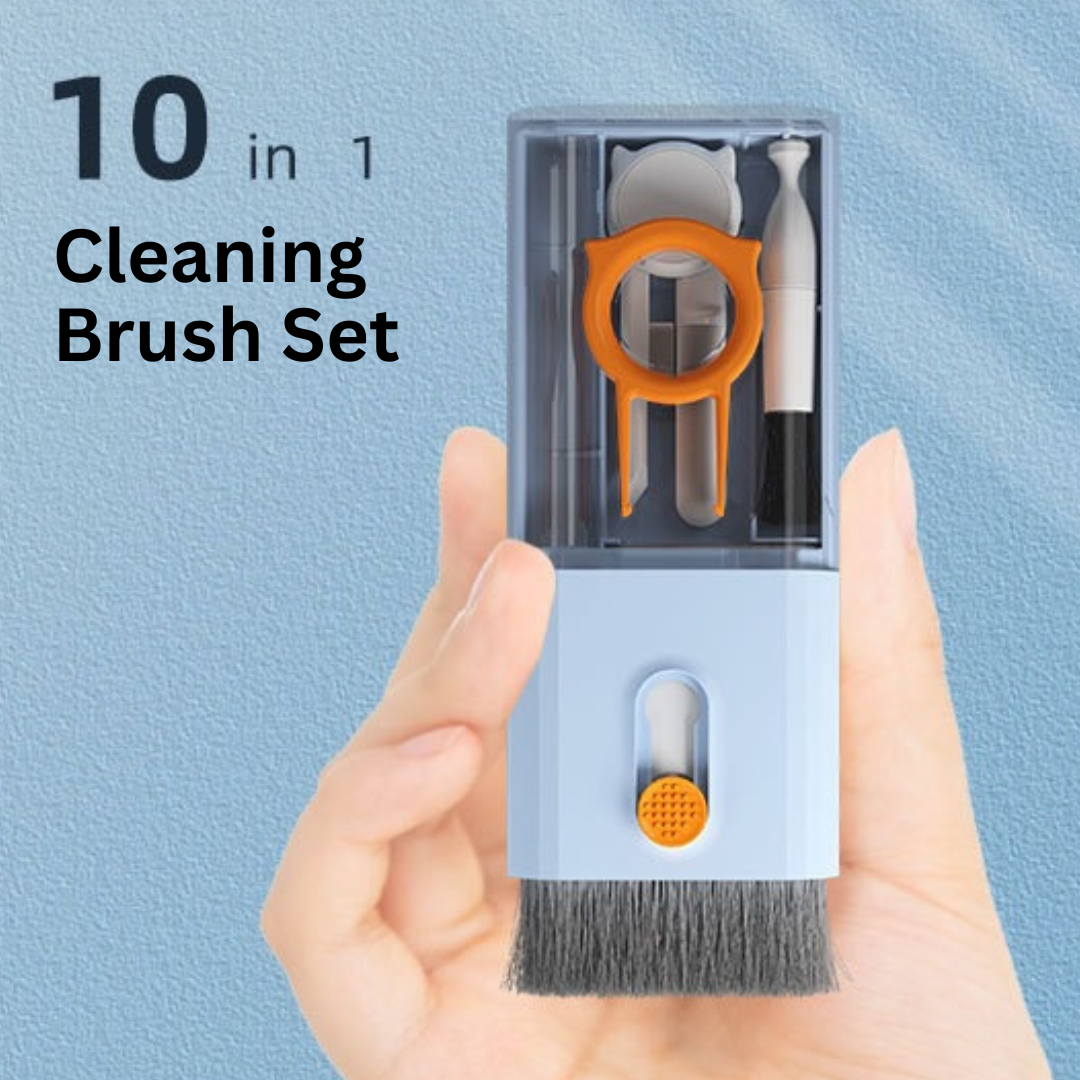 Picture of New 10 in 1 Computer Cleaning Kit Camera Tablet Mobile airbuds keyboard Microfiber Screen Cleaner Tools Earphone Cleaning Brush Keycap Puller Card Taking kit for computer keyboard laptop all divice support for cleaning- Multicolor