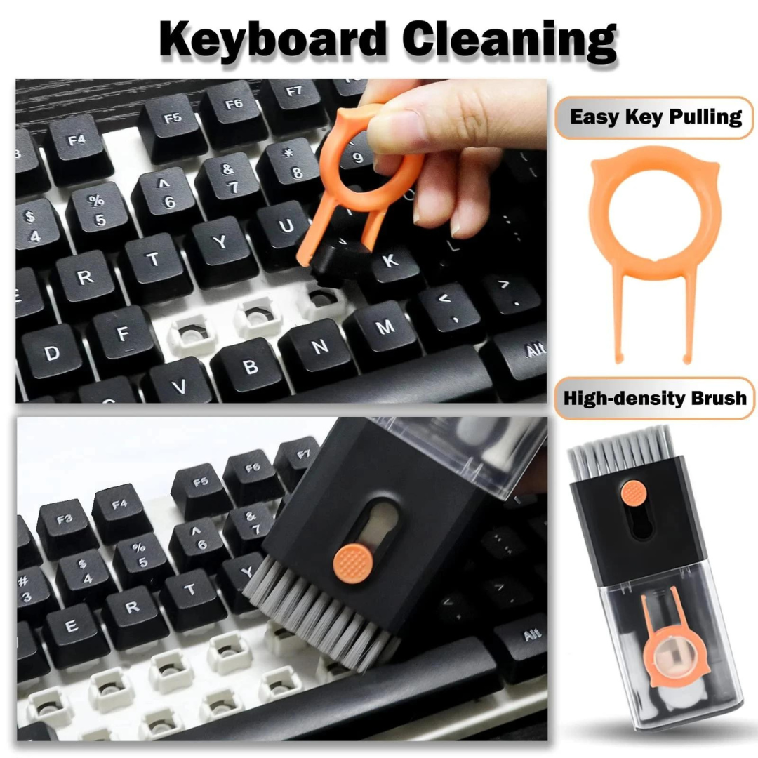 Picture of New 10 in 1 Computer Cleaning Kit Camera Tablet Mobile airbuds keyboard Microfiber Screen Cleaner Tools Earphone Cleaning Brush Keycap Puller Card Taking kit for computer keyboard laptop all divice support for cleaning- Multicolor