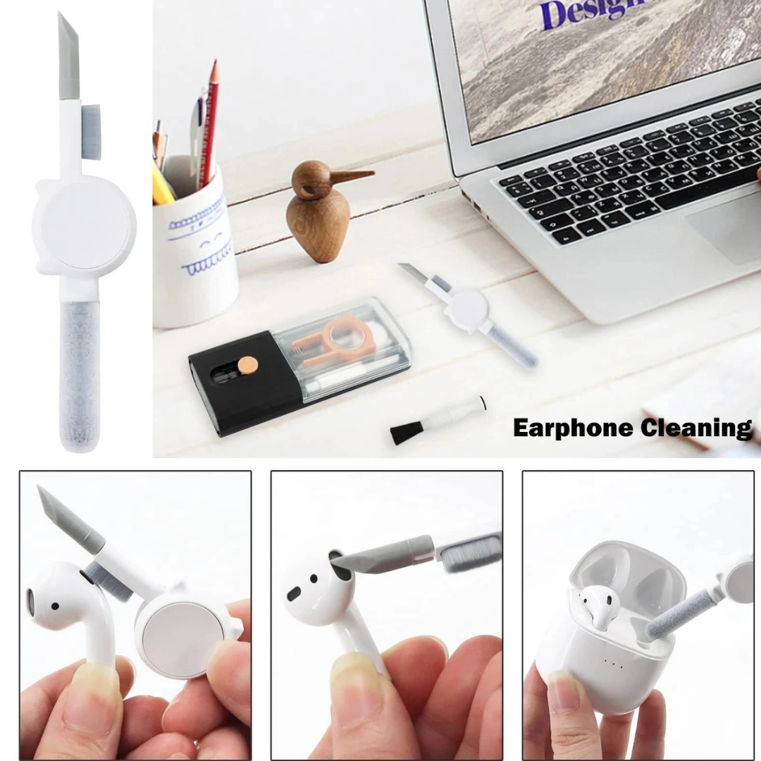 Picture of New 10 in 1 Computer Cleaning Kit Camera Tablet Mobile airbuds keyboard Microfiber Screen Cleaner Tools Earphone Cleaning Brush Keycap Puller Card Taking kit for computer keyboard laptop all divice support for cleaning- Multicolor