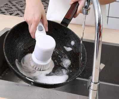 Picture of Dish Cleaning Brush Charging Style Portable Spin Power Cleaning Brush Handheld Scrubber Suitable for Wall Bathroom Kitchen Sink Dish Window- Multicolor