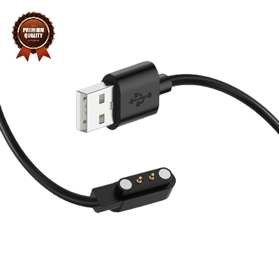 Picture of Colmi C60 / C61, Xiaomi Imilab KW66, Kieslect Kr Pro, Haylou Solar LS05, Colmi P28 Plus, Xiaomi Haylou Solar LS02, Haylou Watch 2 Pro Magnetic Charging Cable 2 Pin High Quality USB Charger Cable USB Charging Cable Dock Bracelet wireless Charger Smart Watc-Black