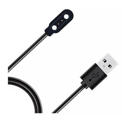 Picture of Colmi C60 / C61, Xiaomi Imilab KW66, Kieslect Kr Pro, Haylou Solar LS05, Colmi P28 Plus, Xiaomi Haylou Solar LS02, Haylou Watch 2 Pro Magnetic Charging Cable 2 Pin High Quality USB Charger Cable USB Charging Cable Dock Bracelet wireless Charger Smart Watc-Black