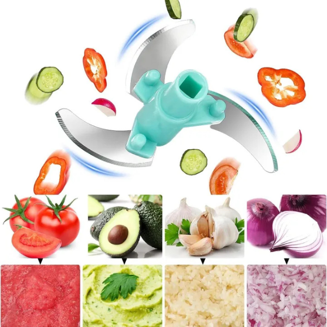 Picture of New Large Handy and Compact Chopper Handy Quick Cutter For Kitchen, Pull String, Mini Handy Plastic Chopper With 3 Blades- Multicolor
