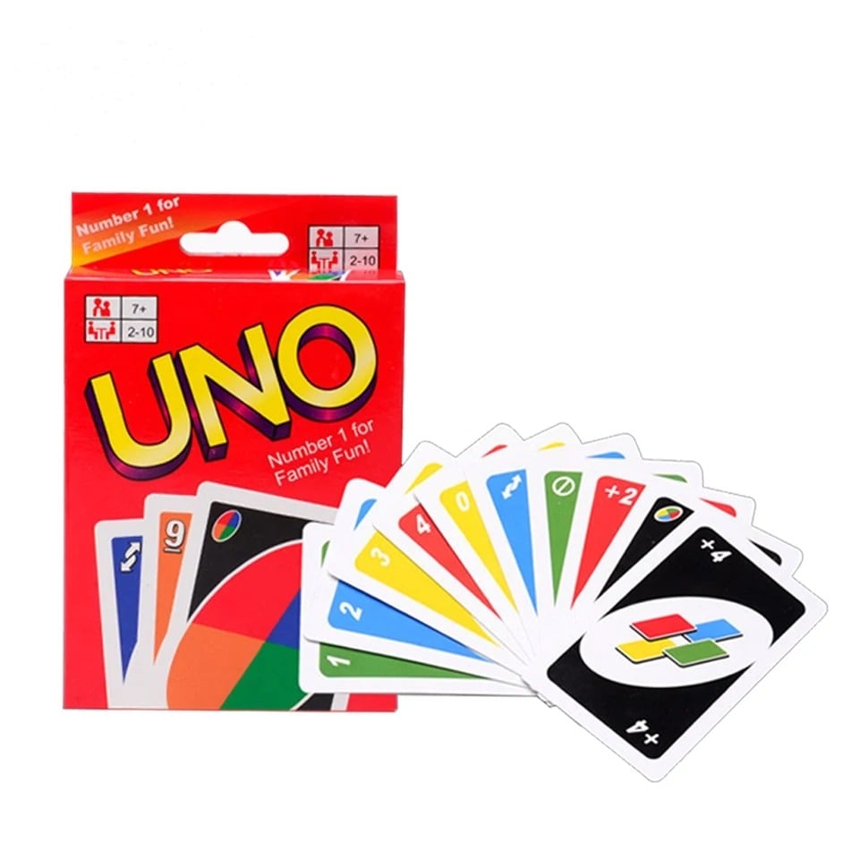 Picture of UNO - Classic Colour & Number Matching Card Game - 108 Cards - Customizable & Erasable Wild - Special Action- Multicolor