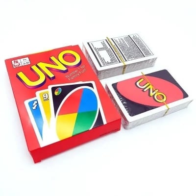Picture of UNO - Classic Colour & Number Matching Card Game - 108 Cards - Customizable & Erasable Wild - Special Action- Multicolor