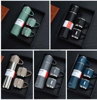Picture of Vacuum Insulated Thermal Flask Set With Cup Set Stainless Steel Vacuum set Flask- Multicolor