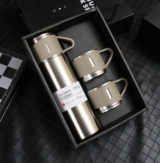 Picture of Vacuum Insulated Thermal Flask Set With Cup Set Stainless Steel Vacuum set Flask- Multicolor