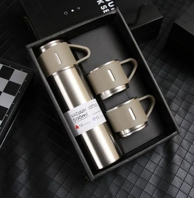 Picture of Vacuum Insulated Thermal Flask Set With Cup Set Stainless Steel Vacuum set Flask- Multicolor