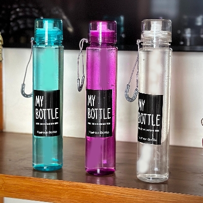 Picture of Classic Slim Plastic Transparent Water Bottle 500ml- Multicolor