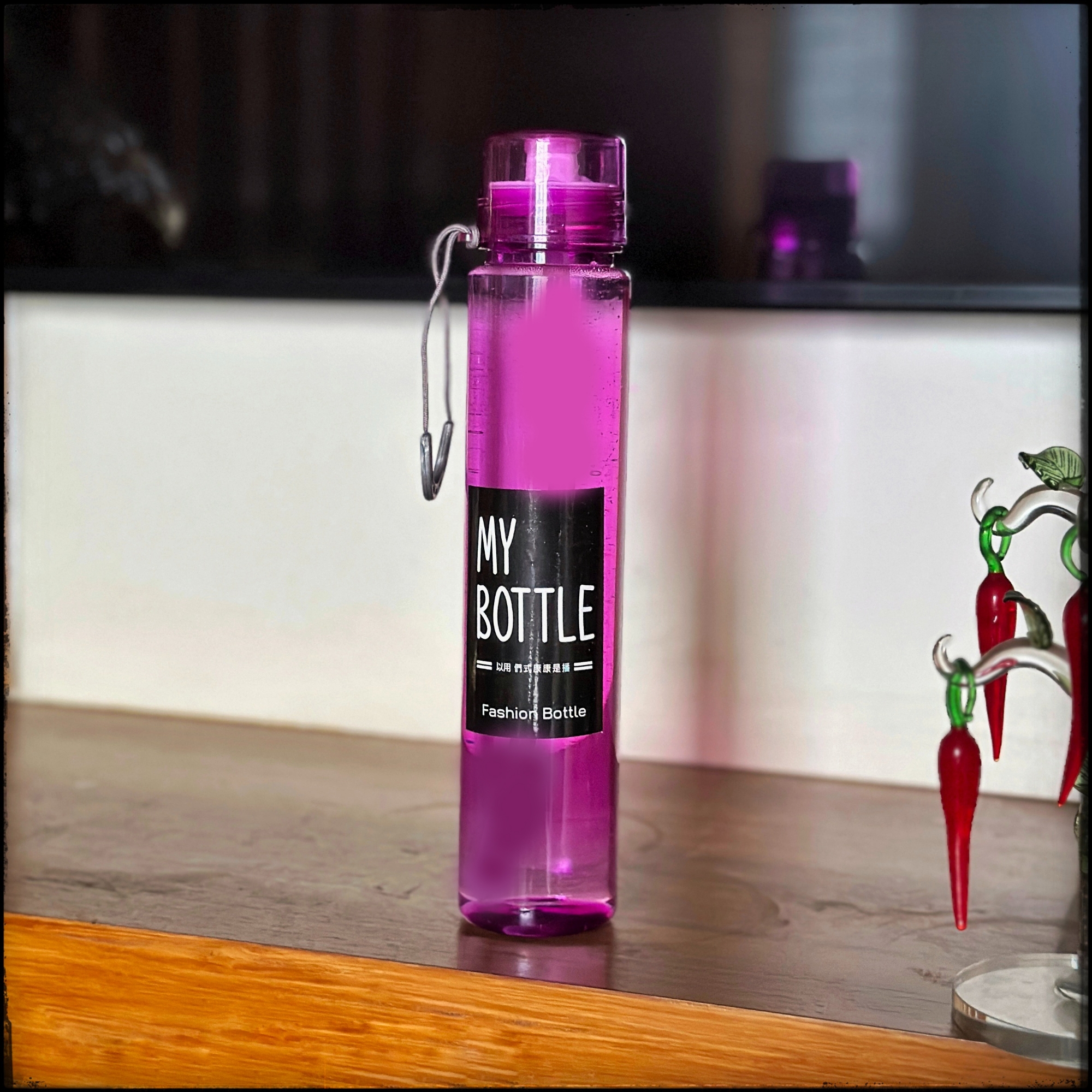 Picture of Classic Slim Plastic Transparent Water Bottle 500ml- Multicolor