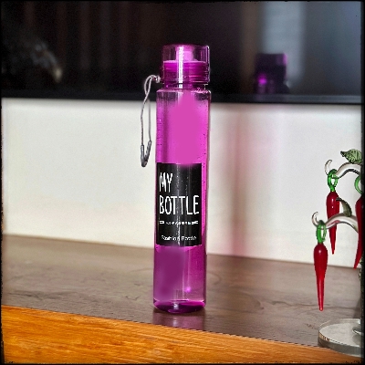 Picture of Classic Slim Plastic Transparent Water Bottle 500ml- Multicolor