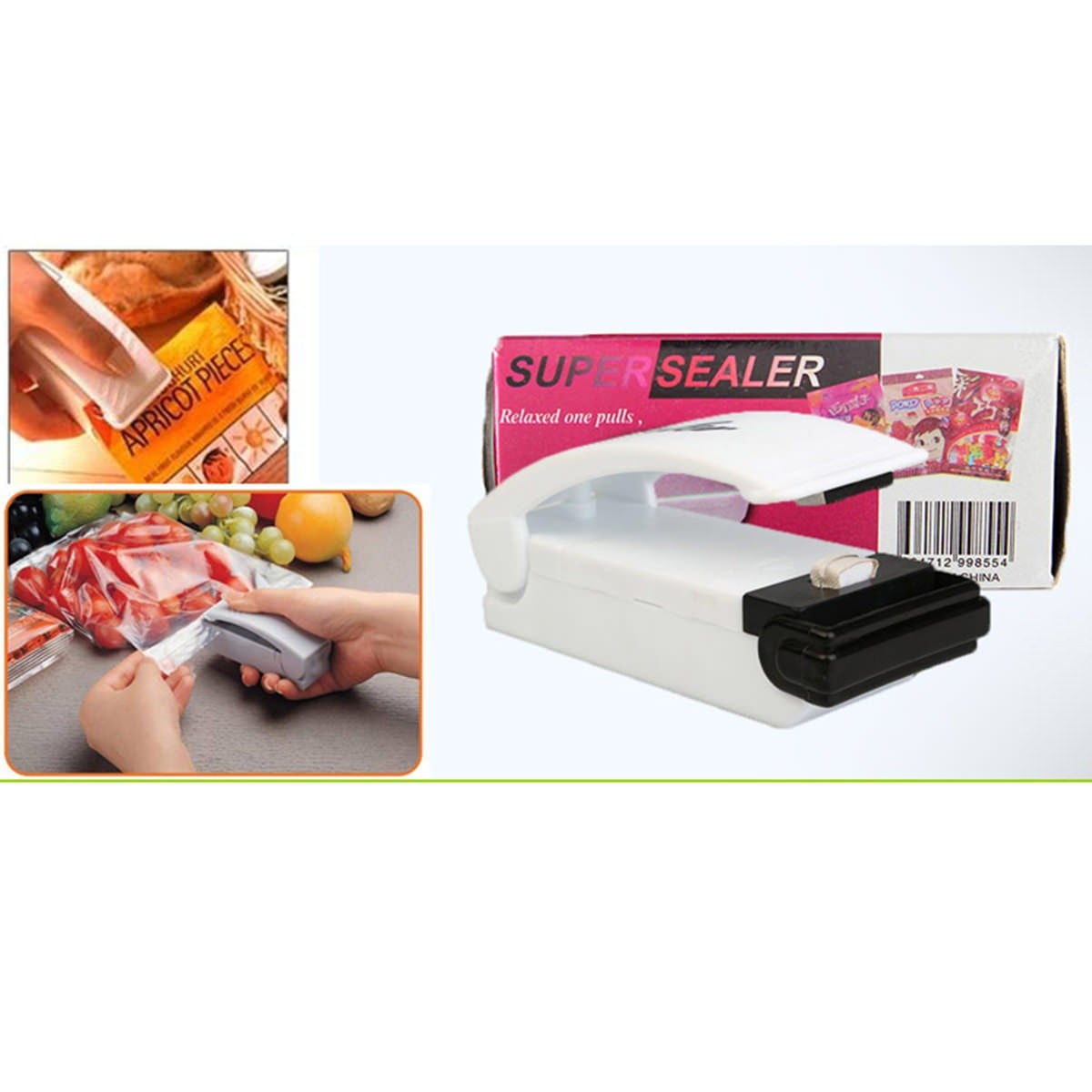 Picture of Expert Service Consultancy Super Sealer Bag Seal in Freshness Sealer Package Mini Sealing Machine Battery Not Include- Multicolor