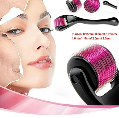 Picture of Derma Roller for Skin, Hair & Beard – Women and Men Titanium Microneedling Roller for Face & Scalp, Safe & Easy to Use- Multicolor