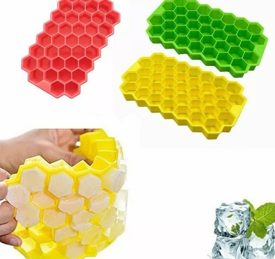Picture of Silicone Ice Cube Trays  Silicone Ice Cube Molds with Leak Proof Removable Lid Square Ice Cube Tray And BPA Free for Cocktail,Whiskey, Stackable Flexible Ice- Multicolor