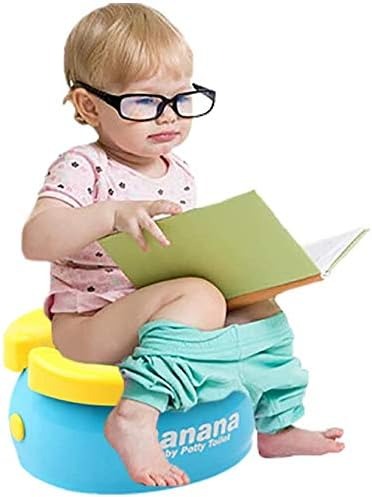 Picture of Foldable Portable Travel Potty - Training Toilet Seat for Boys & Girls, Novelty Yellow Banana Design, Comfy Toddler WC Chair- Multicolor