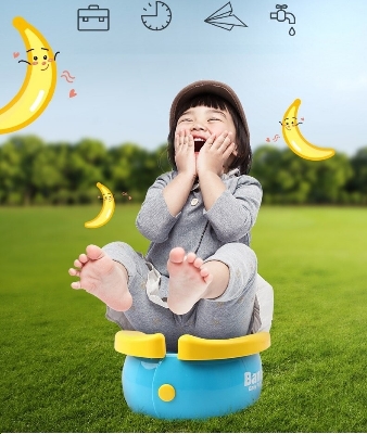 Picture of Foldable Portable Travel Potty - Training Toilet Seat for Boys & Girls, Novelty Yellow Banana Design, Comfy Toddler WC Chair- Multicolor