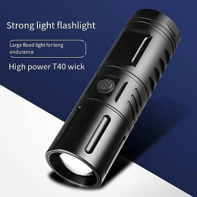 Picture of NEW RECHARGEABLE LED TORCH LIGHT, WATERPROOF STRONG LED FLASHLIGHT WITH POWER BANK- Multicolor